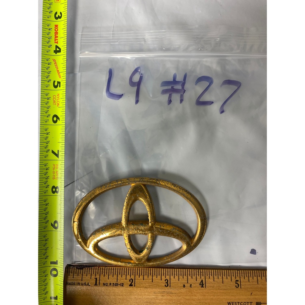 Toyota Gold Front Grille Rear Trunk Emblem Logo Badge 4.5 Inch x 3 Inch